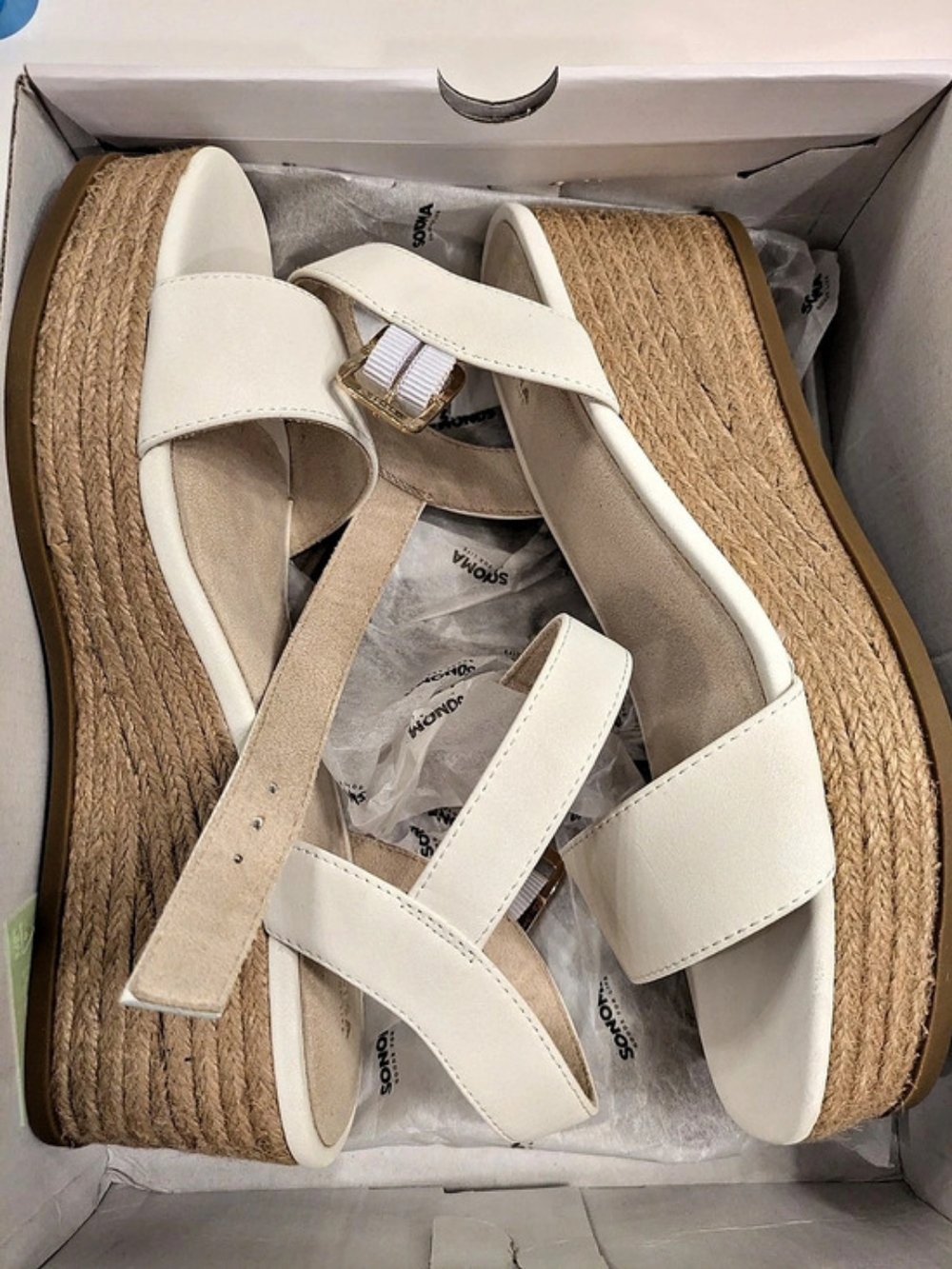 Sonoma Women's White Wedge Sandals US 9 NWT